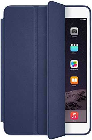 Ukamshop(TM)For iPad mini 1 2 3 Retina Genuine Leather Smart Case Cover + Film Pen Set (Dark Blue)