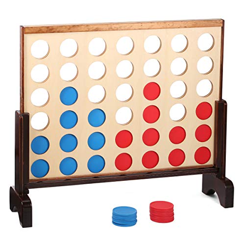 Shinehalo 4 en Raya Gigante Juego de Mesa 4 en Raya Conecta 4 Jumbo 4-to-Score Giant con Estuche portátil, Gigante Diversión Interior y Exterior para Adultos y Niños, césped, jardín y Fiesta