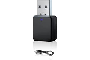SKJJL Adattatore Bluetooth 5.1, Ricevitore Bluetooth USB 5.1 con Cavo Audio da 3.5 mm, Ricevitore Audio, Doppia Uscita AUX/USB, Trasmettitore e Ricevitore Bluetooth per TV, Cuffie, Impianto Stereo