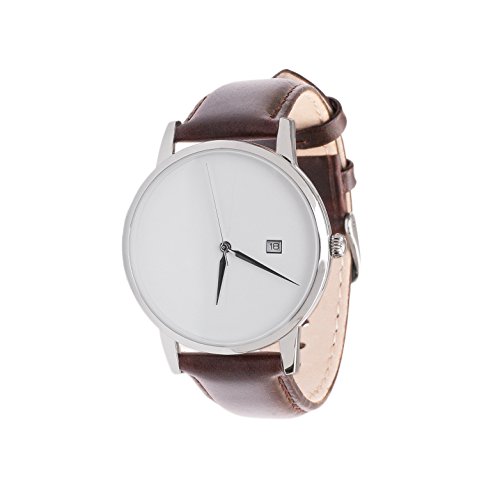 mnmlst men #03 - Herren Armbanduhr braunes Lederarmband weies Ziffernblatt, Analog Quarz, minimalistisch mnmlst men #03 - Herren Armbanduhr braunes Lederarmband weies Ziffernblatt, Analog Quarz, minimalistisch