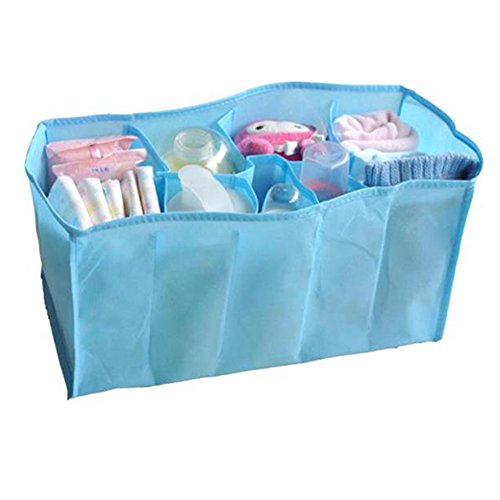 Mother Bag Travel Nappy Bag For Storage Baby Diaper Nappies Clothes (L, Blue)