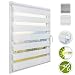 Produktbild Sol Royal Doppelrollo Klemmfix SolDecor DR8 Rollo ohne Bohren 40x150 cm Weiß - Extra breite Streifen - Fenster Vario Duo Rollo - inkl. Klemmträger