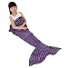 Produktbild PePeng Decke / Schalfsack in Hai-Design, warm und weich, für 3-12 Jahre alte Kinder, 142 x 50 cm (Himmelblau) violett