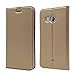 Produktbild Nadakin HTC U11 Business Slim Ledertasche Kickstand Smart Flip Folio Cover mit Kreditkarten Slot Magnetic Voltage Shock Absorbing(Gold)