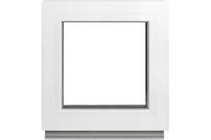 Framex Finestra per cantina – Vetro fisso (Fib) Bianco 40 x 40 cm 2 x 32 mm (4/24/4) Piccola finestra/garage/finestra in plastica larghezza x altezza 400 x 400 mm