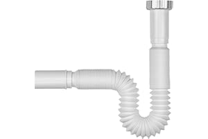 Kippen 5807X - Tubo Sifone di Scarico Flessibile per Lavelli e Lavandini con Filettatura Standardizzata G 1-1/4" (39 mm)