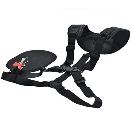 Preisvergleich Produktbild cooshional Tragegurt Gepolsterte Schultergurte Doppel Schultergurt für Motorsense Freischneider Trimmer Schwarz