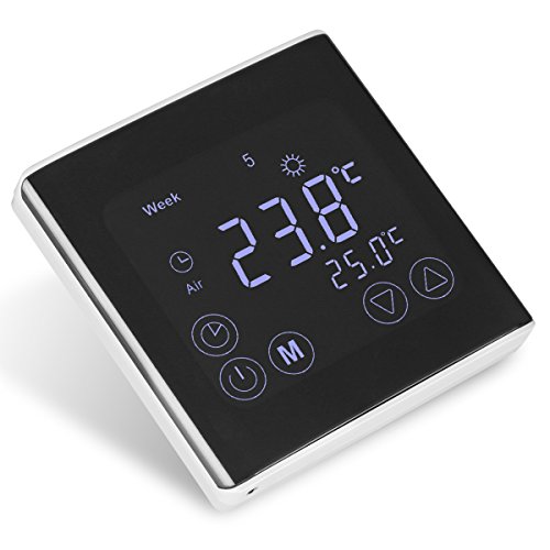 2 x Floureon BYC17.GH3 Thermostat Raumthermostat LCD Display Wandthermostat Touchscreen mit Weiß Backlight Digital Smart Programmierbares Heizkörper-Thermostat für Fußbodenheizung Wasserheizung - 4