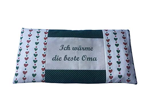 Dinkelkissen mit Namen !!! 5 Wörter möglich in 3 Kammern abgenäht zur Wärme-Kälte und Entspannungstherapie im Patchworkstil in liebevoller Handarbeit hergestellt Größe 40x20cm Bezug waschbar !!!