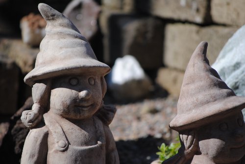 Gartenmädchen,lustige Figur aus Terra,sitzend,33cm - 4