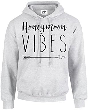 D&H CLOTHING UKHoneymoon Honey Moon Vibes Holiday Just Married Couples Romantic Valentines Day Engaged Hubby Wifey King Queen Cotton Tote Bag Pullover Hoodie Unisex