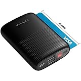 Portable Charger 10000mAh,Puridea Phone Power Bank,External Battery Pack Backup (Max 3A Output,LCD power display) for iPhone, iPad,Samsung LG, Google Pixel and More