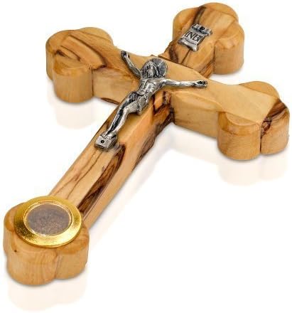 14 Stations Wall Wood Cross Crucifix with Jerusalem Soil 14cm