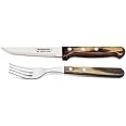 Tramontina Churrasco Heavy Duty Steak Knife and Fork with Wooden Handles