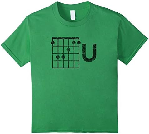 Kids F U Chord Shirt - Guitar Sarcastic Offensive T-Shirts 12 Grass