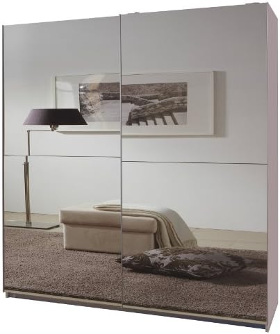 Wimex Queen 5-Piece Full Mirrored Sliding Wardrobe, 199 x 64 x 180 cm, White