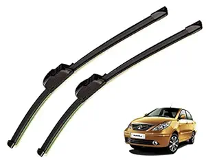 Auto Hub Frameless Car Wiper Blades Compatible with TATA Manza - Set of 2,(D-24,P-18)