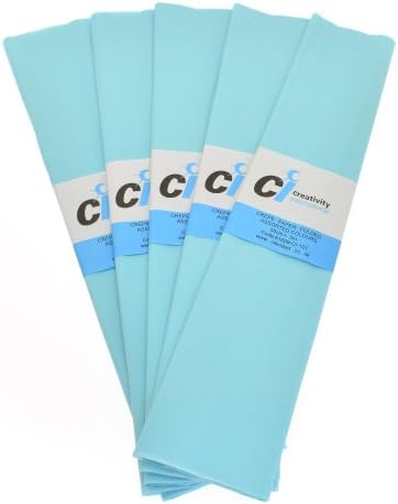 CI 10 Sheets Super Value Crepe Paper, Light Blue, Each Sheet Measures 50cm x 3m