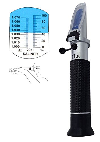 Refraktometer Salinometer Salz Messgerät Handrefraktometer, DIKETE® Handheld 0-10% Salinitäts Refraktometer [Spezifisches Gewicht 1.000-1.070] [Minimum Scale 0.001] Aquarium Meersalz Salzwasser Messgerät - 4