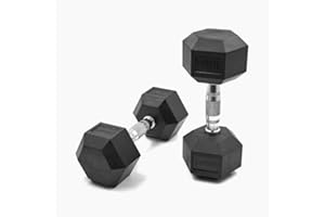 ‎SF SUPRFIT SUPRFIT - Hexagon Kurzhanteln paarweise mit gummiertem Eisenkern - Fitness Gewichte Hanteln 1-50 kg mit rutschfestem Chromgriff - Premium Kurzhantel Set für Calisthenics, Krafttraining & Crossfit