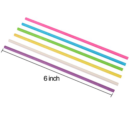 eBoot Lollipop Sticks Cake Pops Stiele für Weihnachten und Geburtstagsfeier, 6 Zoll, 150 Stück (Blau, Weiß, Purpurrot, Gelb, Rosafarben, Grün) - 2