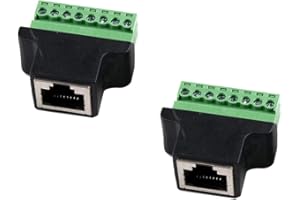 euroharry RJ45 morsettiera a vite connettore 8 pin prolunga cavo Ethernet(2xfemmina)