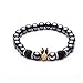 Produktbild WODESHENGRI Armbänder,Charme Naturstein Armbänder Golden & Schwarz Kurzhanteln Herren Armbänder Hämatit Perlen Armband Für Frauen Männer
