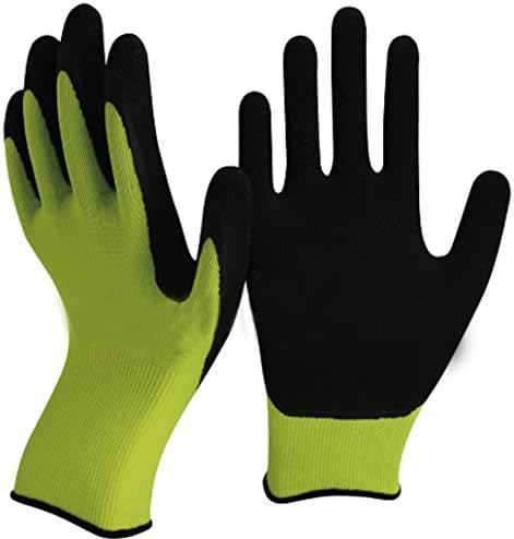 Green and Black Latex Gardening Gloves by Easy Off Gloves. Specialist Foam Latex on the Palm and Finger Tips for Maximum Dexterity, Durability, Strength, Comfort and Grip.