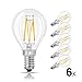Produktbild LVWIT E14 Filament LED Edison Lampe G45 (6er Pack), 3000K Softweiß, ersetzt 40W Glühlampe, 470 lm, Rustikalampe