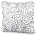 Produktbild snowwer weiß Satin Rose Blume Quadratischer Kopfkissenbezug Fall Bezug, 40 x 40 cm