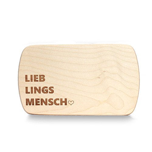 Frühstücksbrettchen / Frühstücksbrett mit Gravur "Lieblingsmensch" - Schneidebrett aus Holz