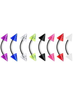 Paula & Fritz® Augenbrauen und Lippenpiercing mit Spitzen aus Acryl im Set mit...