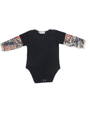 Bekleidung Longra Säugling Neugeborenes geilen Jungen Langarm Spleiß Print Strampler Overall Kleidung (0-24Monate)