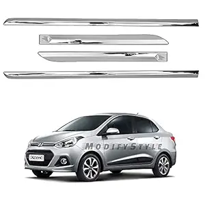ModifyStyle Side Beading/Side Cladding/Door Garnish/Door Protector Chrome Suitable for Hyundai Xcent (2014 to 2016) Type 1 (Set of 4pcs)