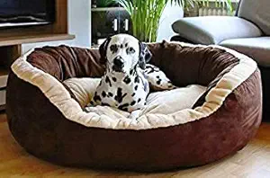 KOZI Pet Cozy Polyster Filled Soft Dual Color Dog/Cat Bed (Brown) - for Cat