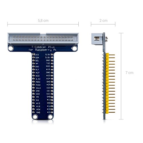 kwmobile 40 Pin T-Adapter Plus GPIO Modul V2.0 für Raspberry Pi B und B+ - 2