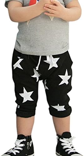 COCM10 Little Boys Kids Girls Casual Trousers Star Zipper Pocket Harem Pants Age 1 2 3 4 5 6 7 Years