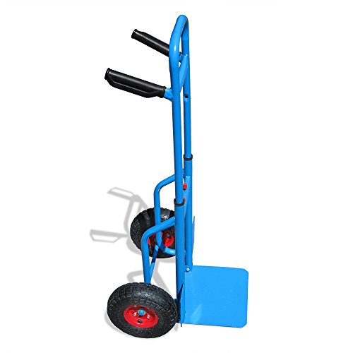 Profi-Sackkarre Stapelkarre, ausziehbar und mit klappbarer Schaufel bis 150kg Tragkraft, 113 x 49,5 x 53 cm, blau - 3