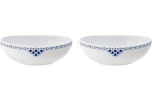 ロイヤル コペンハーゲン Royal Copenhagen Princess 1058876 - Set di 2 ciotole ovali in porcellana, 37 cl, 15,5 x 11,5 x 5 cm, colore: Bianco/Blu