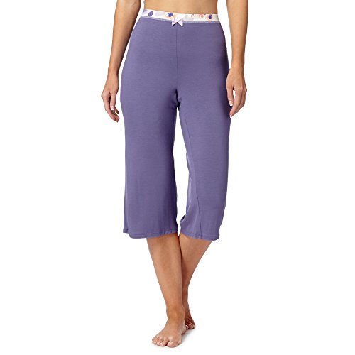 Gorgeous Dd+ Womens Purple Plain Cropped Pyjama Bottoms 8