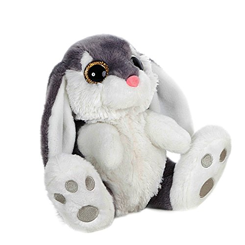 Barrado - Lapin assis en peluche 45cm Qualité super soft - Couleur Gris