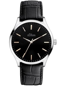 s.Oliver Herren-Armbanduhr XL Analog Quarz Leder SO-3052-LQ