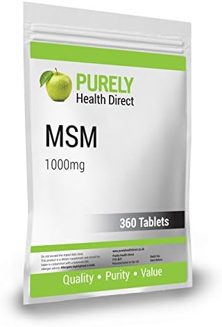 MSM 1000mg ONE YEARS SUPPLY - 360 Vegetarian Tablets Compliance to ISO 9001:2015 &amp; BCMPA