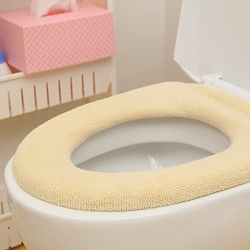Preisvergleich Produktbild fasola Badezimmer Wärmer waschbar Stoff WC-Sitz-Pads (beige)