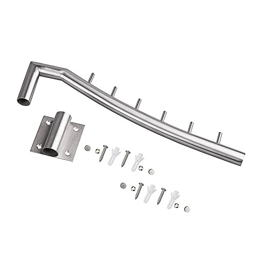 IMEEA® 12.6inch Gebürstete SUS304 Edelstahl – Wandkleiderlüfter Kann mit 6 Haken Schwingen (1-Stück) - 5