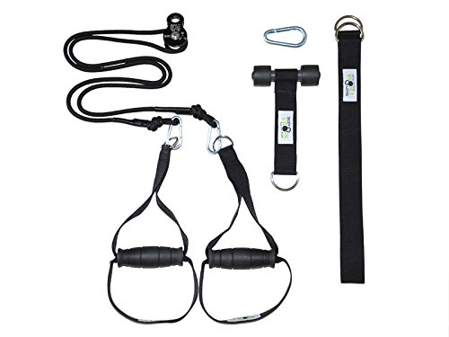 Profi Schlingentrainer mit Umlenkrolle | inkl. Übungsposter, 10-Wochen Trainingsplan, Türanker und Befestigungsschlaufe | Rotate Sling Trainer Pro | HAND Made in Germany - 8