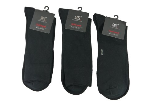 Preisvergleich Produktbild Herrensocken mit Softrand in Uebergroessen schwarz 50-52