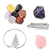 Produktbild CrystalTears 11pcs Heilung Kristalle Therapie Kit 7 Chakra Edelsteine, Pendel, Crystal Point Wand, grobe Stein Amethyst Rosenquarz (Set 2)
