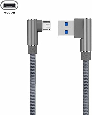 YANSHG USB Micro Cable 90 Degree Double elbow Braided Data Sync Fast Charger USB Micro Cable For Samsung,XiaoMi,Huawei,LG, HTC, Nokia, Sony and More Android Micro Device(1M,2M,3M)