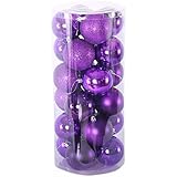 Bolas de Navidad para Decoraciones del Partido Ornamento Para Arbol de Navidad por TIME4DEALS (24ct / Barrel) (Morado)